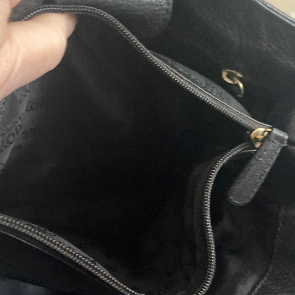 Michael Kors Black Leather Satchel with Gold Hardware - Picture 8 of 12